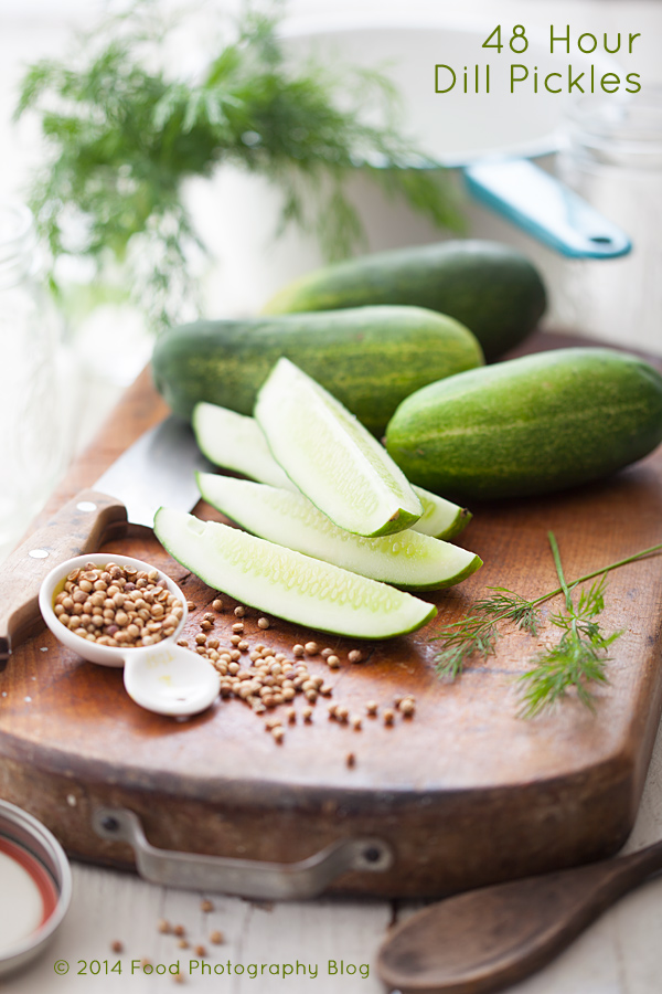 48 Hour Dill Refrigerator Pickles | Food Photography Blog